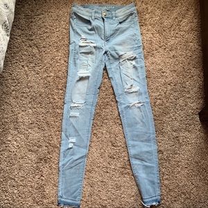 American eagle distressed jegging jeans